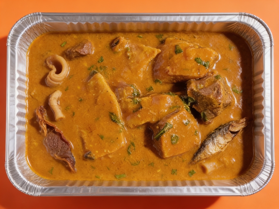 Ogbono soup with assorted meat